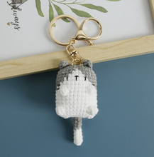 Charger l'image dans la galerie, Porte-clés crochet Chat Gris