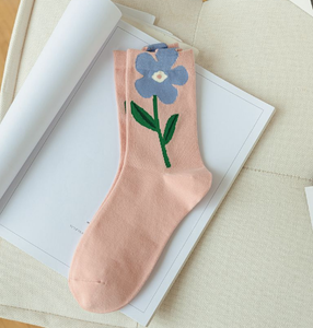 Chaussettes Fleurs Noires