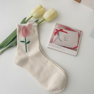 Chaussettes Fleurs Pink